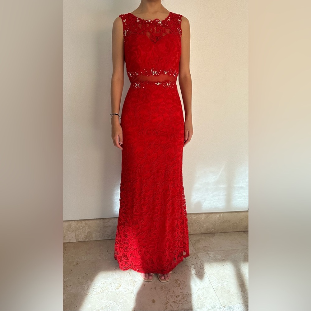 Red Lace Prom Dress